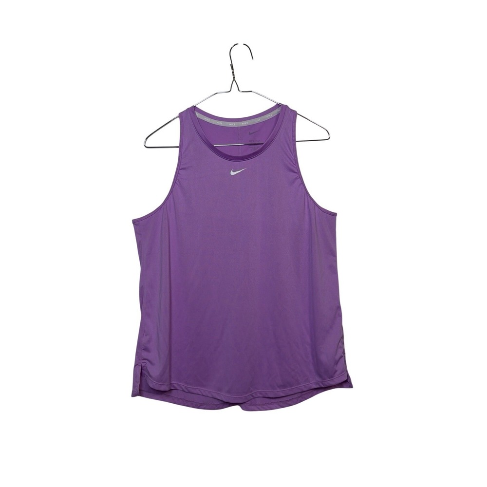 Nike Tank Top Women Large Purple Dri-FIT Sleeveless Activewear Swoosh Logo